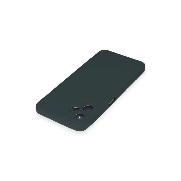 Realme C35 Kılıf Nano içi Kadife Silikon - Koyu Yeşil