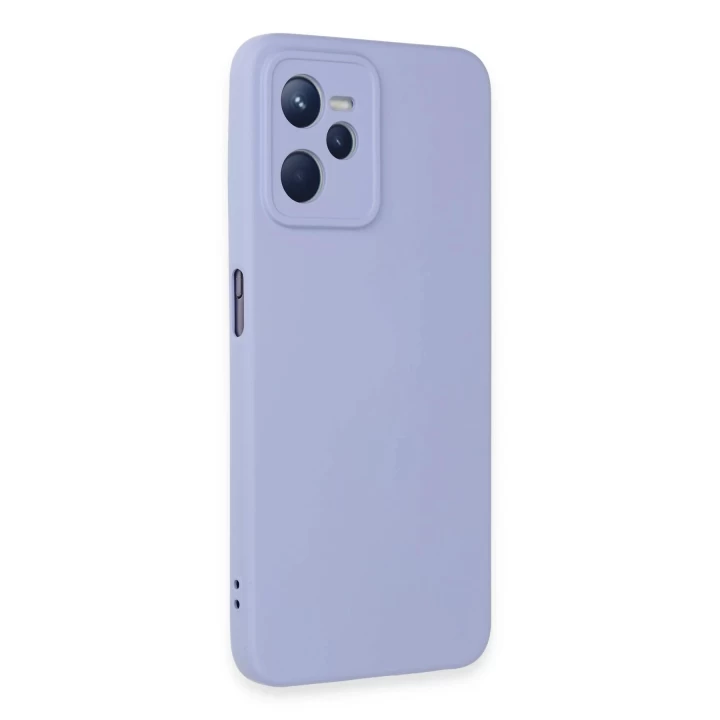 Realme C35 Kılıf Nano içi Kadife Silikon - Lila