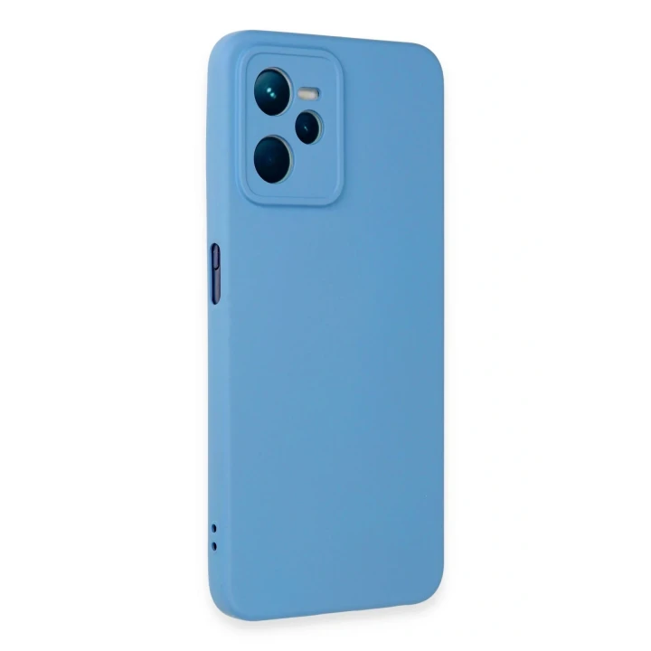 Realme C35 Kılıf Nano içi Kadife Silikon - Mavi