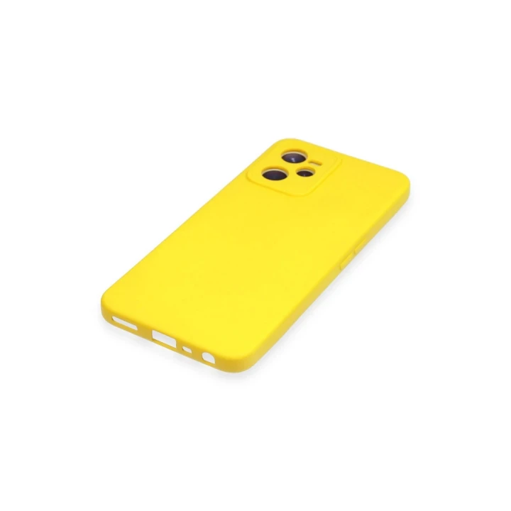 Realme C35 Kılıf Nano içi Kadife Silikon - Sarı