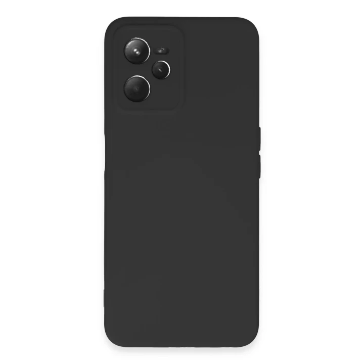 Realme C35 Kılıf Nano içi Kadife Silikon - Siyah