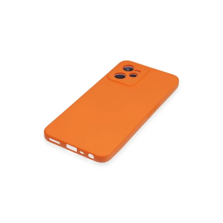 Realme C35 Kılıf Nano içi Kadife Silikon - Turuncu