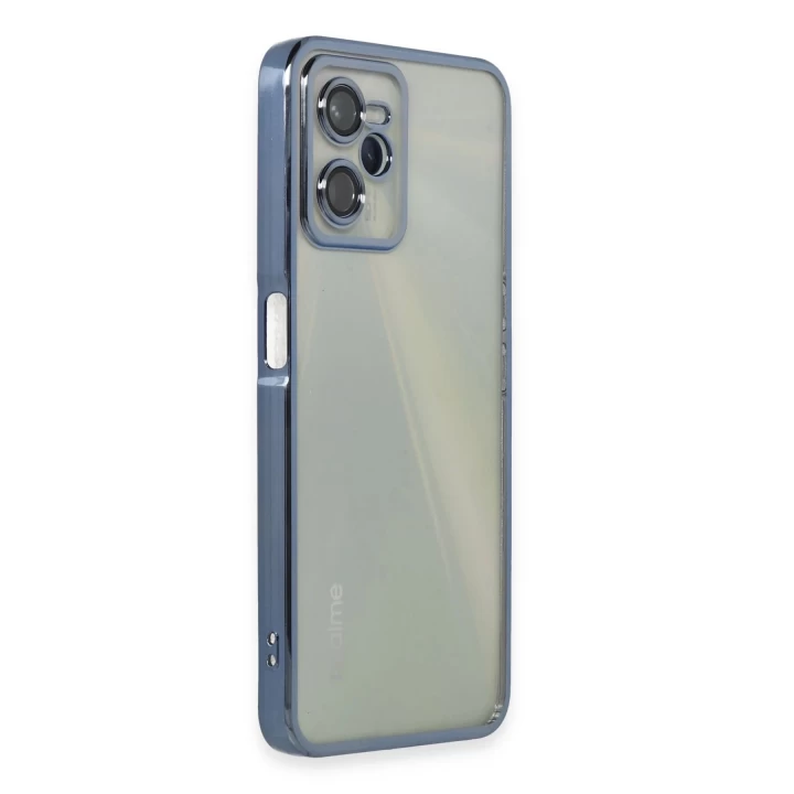 Realme C35 Kılıf Razer Lensli Silikon - Açık Mavi
