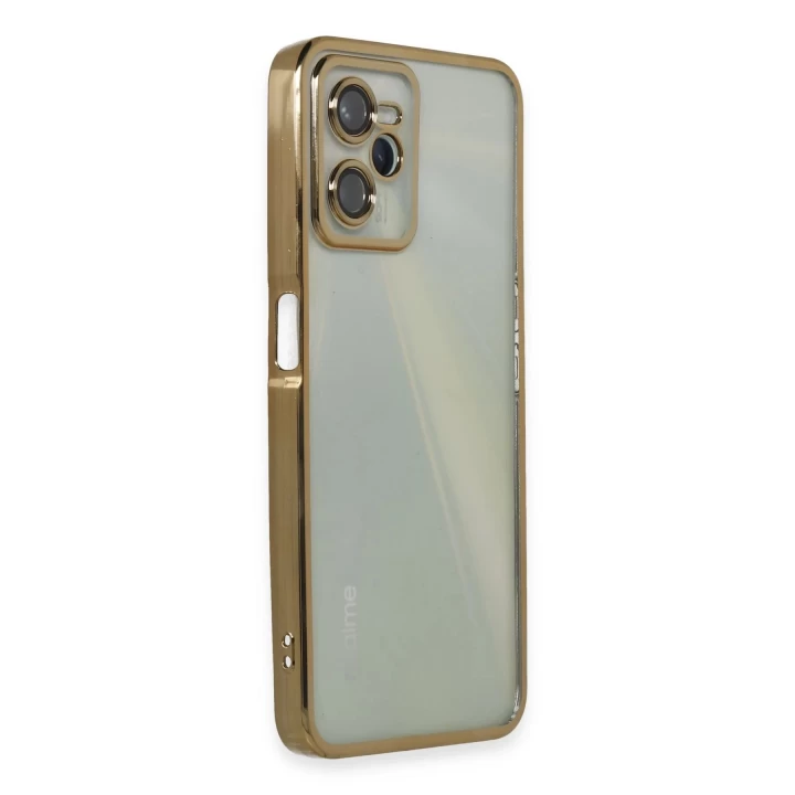 Realme C35 Kılıf Razer Lensli Silikon - Gold