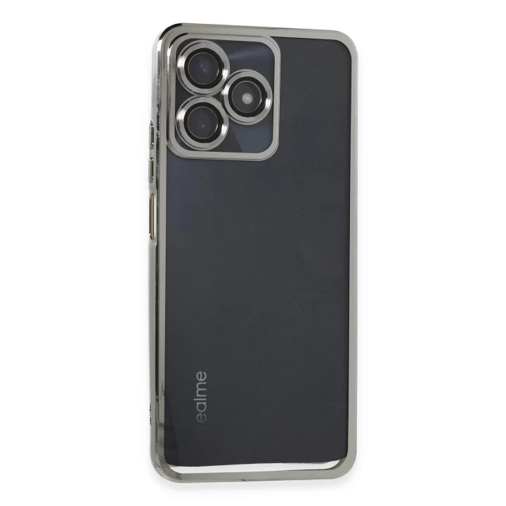 Realme C53 Kılıf Lensli Silikon - Gümüş