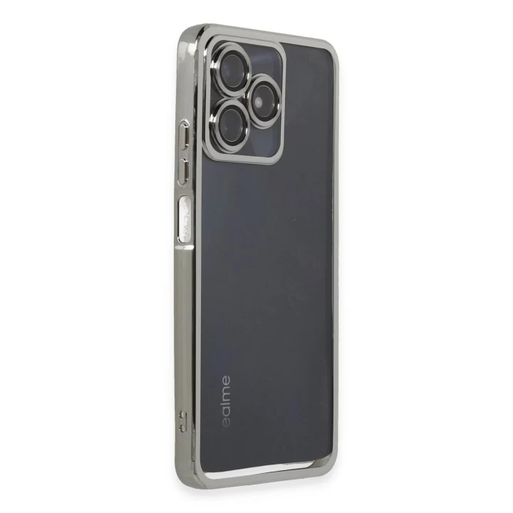 Realme C53 Kılıf Lensli Silikon - Gümüş