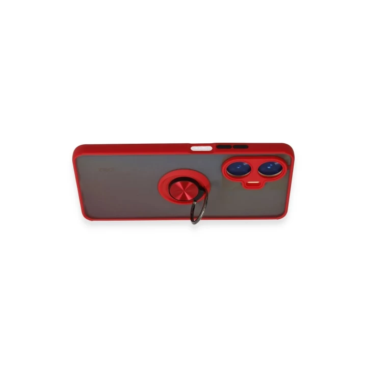 Realme C55 Kılıf Montreal Yüzüklü Silikon Kapak - Kırmızı