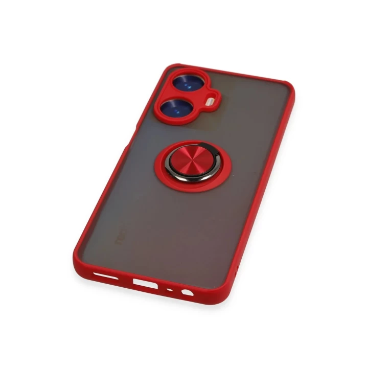Realme C55 Kılıf Montreal Yüzüklü Silikon Kapak - Kırmızı