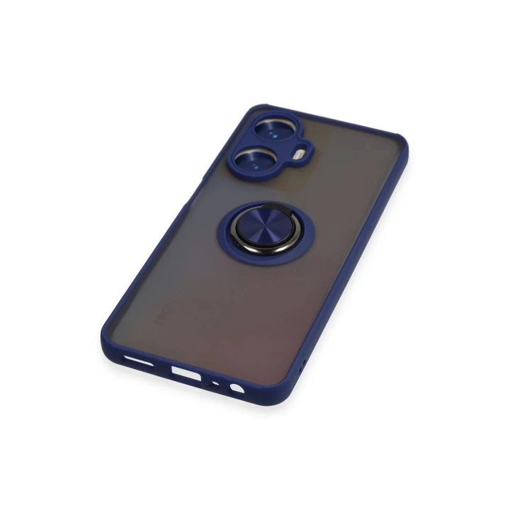 Realme C55 Kılıf Montreal Yüzüklü Silikon Kapak - Lacivert