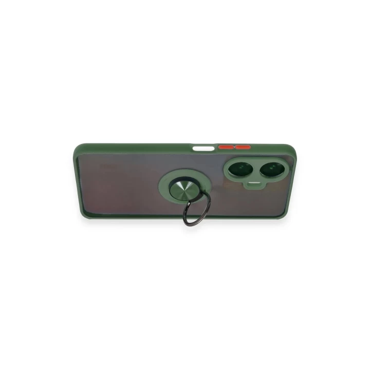 Realme C55 Kılıf Montreal Yüzüklü Silikon Kapak - Yeşil
