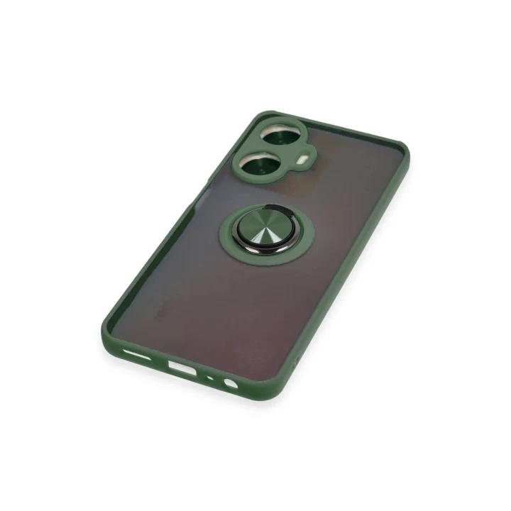 Realme C55 Kılıf Montreal Yüzüklü Silikon Kapak - Yeşil