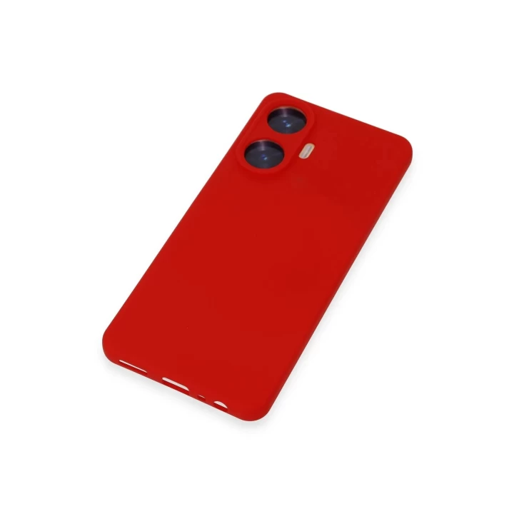 Realme C55 Kılıf Nano içi Kadife Silikon - Kırmızı