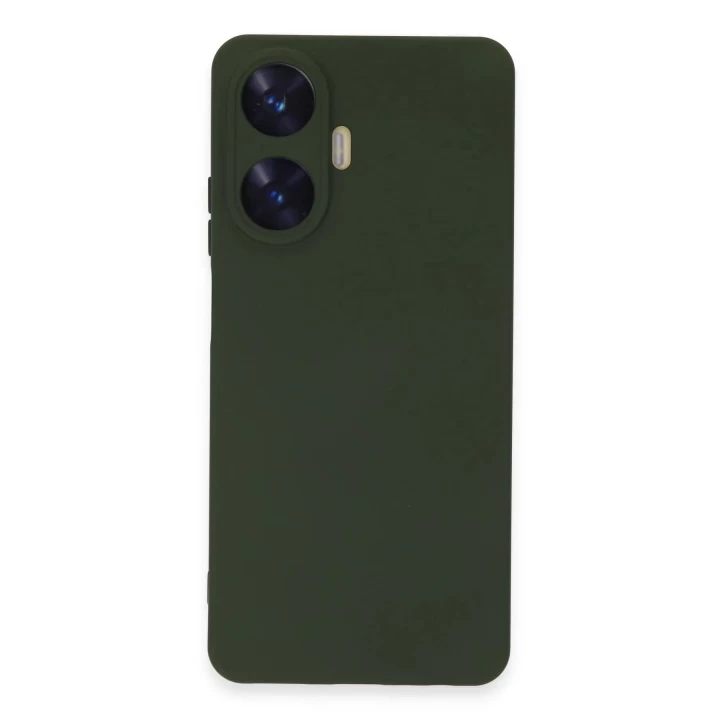 Realme C55 Kılıf Nano içi Kadife Silikon - Koyu Yeşil