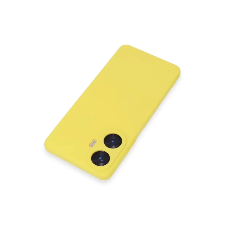 Realme C55 Kılıf Nano içi Kadife Silikon - Sarı