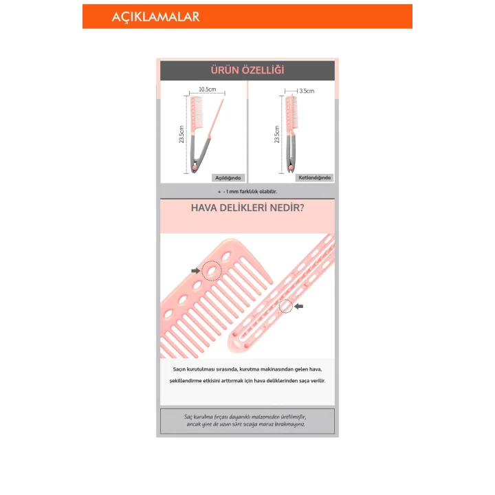 Saçlara Kolay Şekil Veren Saç Kurutma Fırçası APIEU Easy Hair Dry Brush