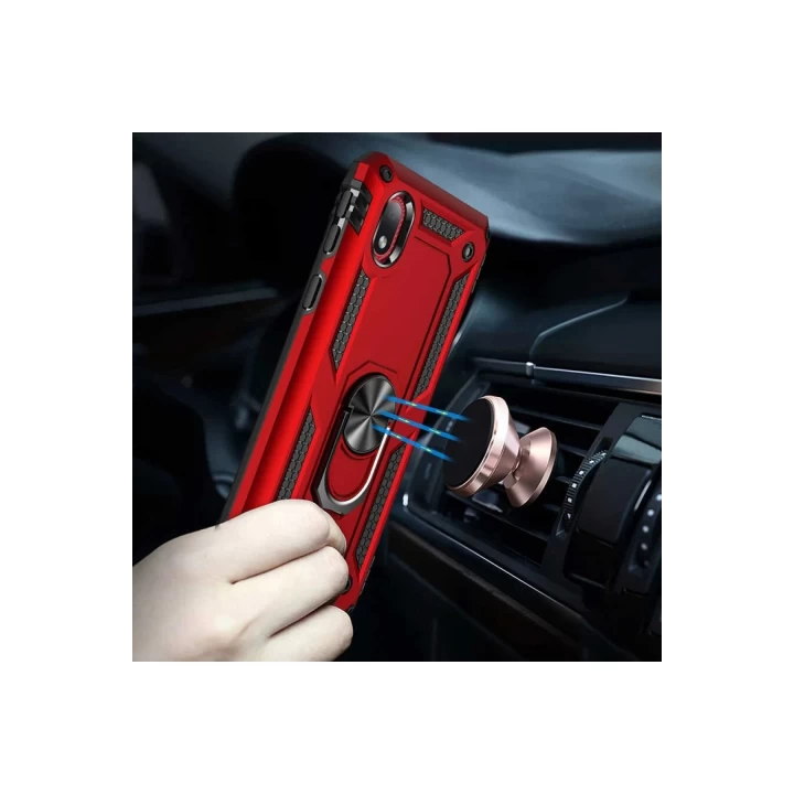 Samsung Galaxy A01 Core Kılıf Sofya Yüzüklü Silikon Kapak - Kırmızı