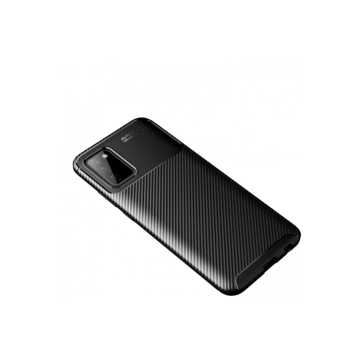 Samsung Galaxy A02S Kılıf Auto Focus Karbon Kapak - Siyah