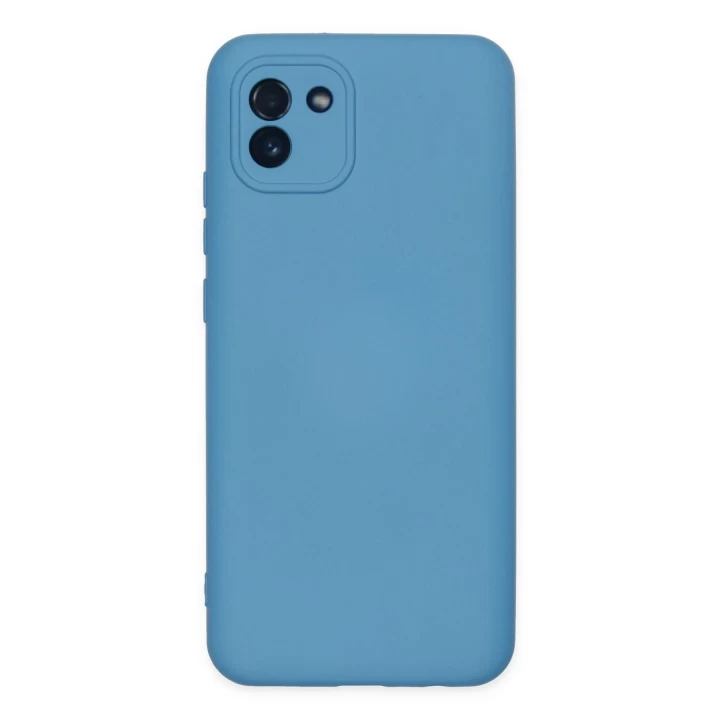 Samsung Galaxy A03 Kılıf Nano içi Kadife Silikon - Mavi