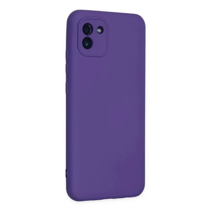 Samsung Galaxy A03 Kılıf Nano içi Kadife Silikon - Mor