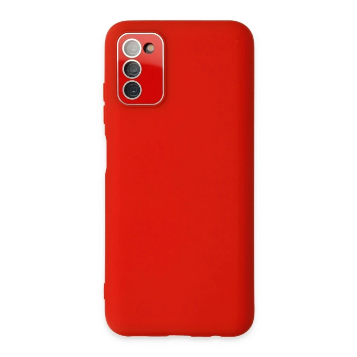 Samsung Galaxy A03S Kılıf Lansman Glass Kapak - Kırmızı
