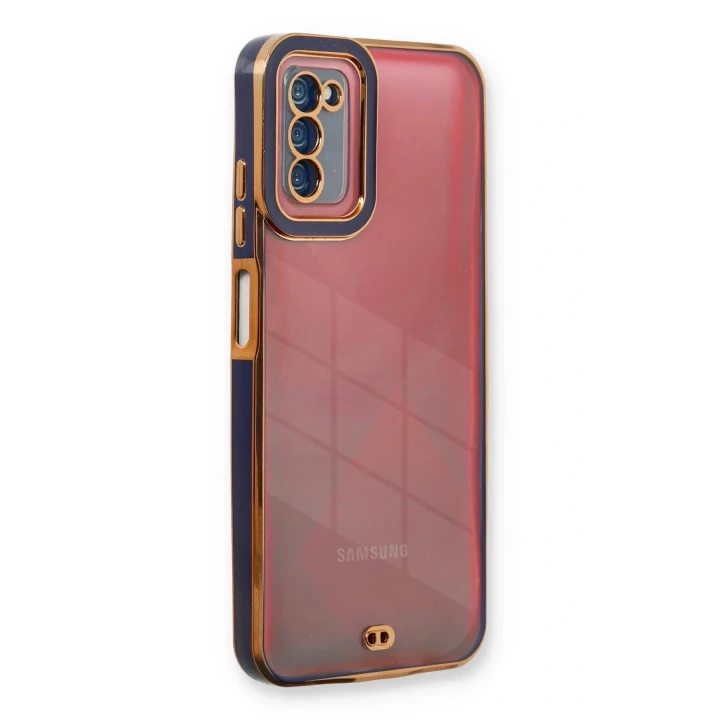 Samsung Galaxy A03S Kılıf Liva Lens Silikon - Mavi