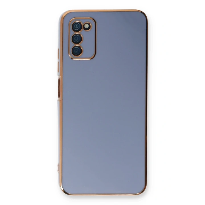 Samsung Galaxy A03S Kılıf Volet Silikon - Mavi