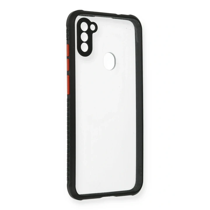 Samsung Galaxy A11 Kılıf Miami Şeffaf Silikon - Siyah