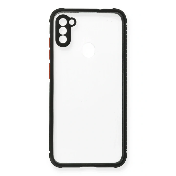 Samsung Galaxy A11 Kılıf Miami Şeffaf Silikon - Siyah