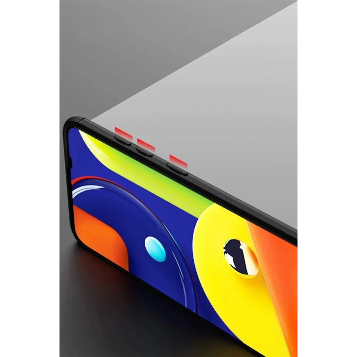 Samsung Galaxy A11 Kılıf Range Yüzüklü Silikon - Siyah-Gold