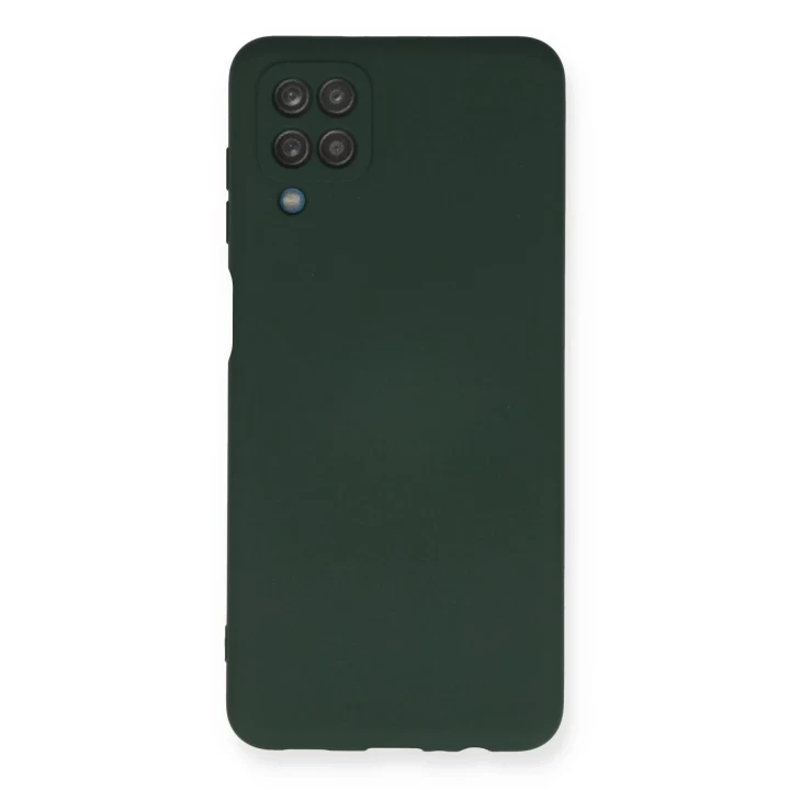 Samsung Galaxy A12 Kılıf Nano içi Kadife Silikon - Koyu Yeşil