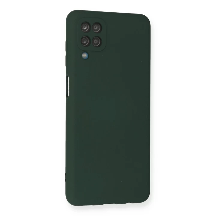 Samsung Galaxy A12 Kılıf Nano içi Kadife Silikon - Koyu Yeşil