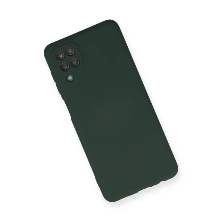 Samsung Galaxy A12 Kılıf Nano içi Kadife Silikon - Koyu Yeşil