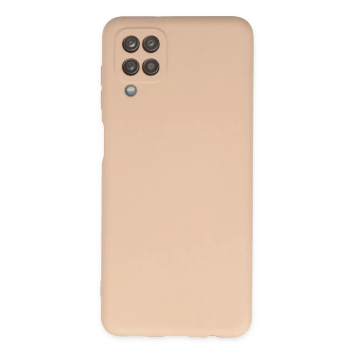 Samsung Galaxy A12 Kılıf Nano içi Kadife Silikon - Pudra