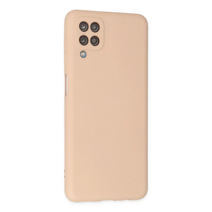 Samsung Galaxy A12 Kılıf Nano içi Kadife Silikon - Pudra