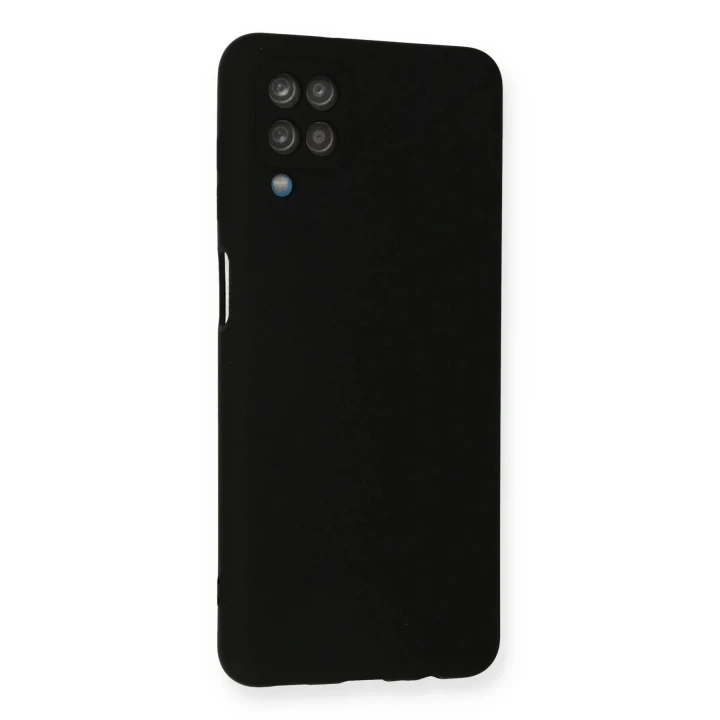 Samsung Galaxy A12 Kılıf Nano içi Kadife Silikon - Siyah