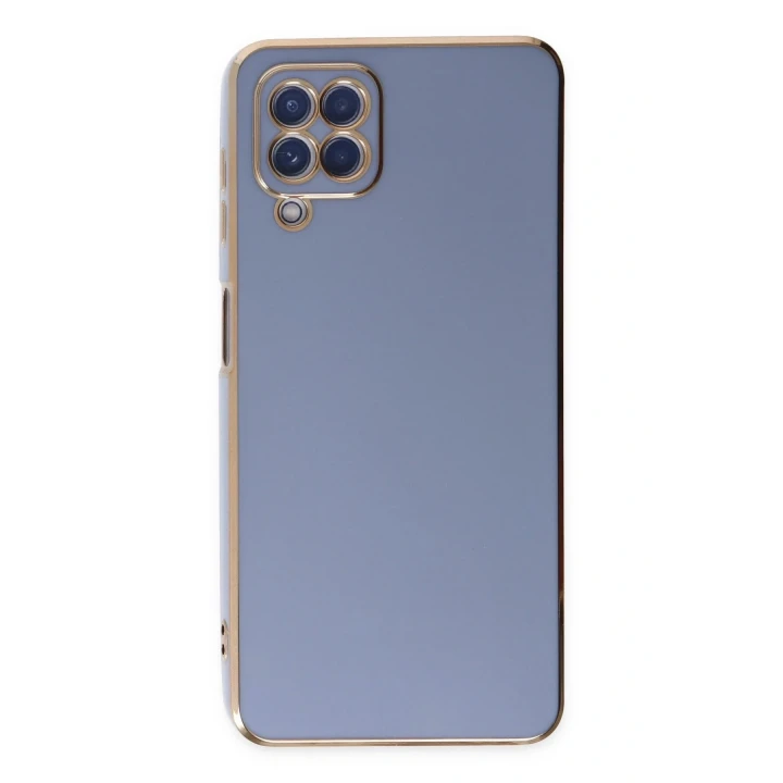 Samsung Galaxy A12 Kılıf Volet Silikon - Mavi