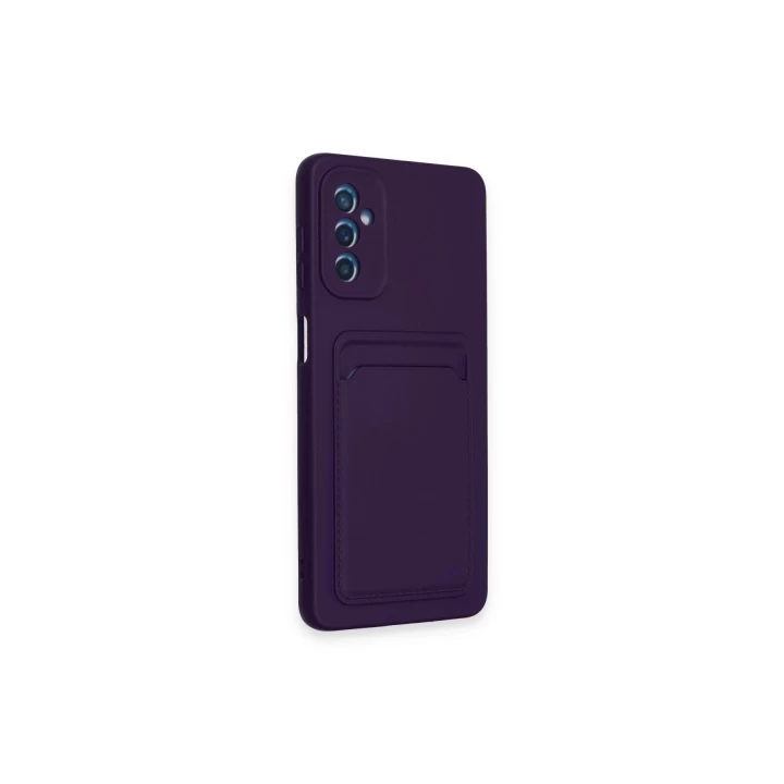 Samsung Galaxy A14 4G Kılıf Kelvin Kartvizitli Silikon - Derin Mor