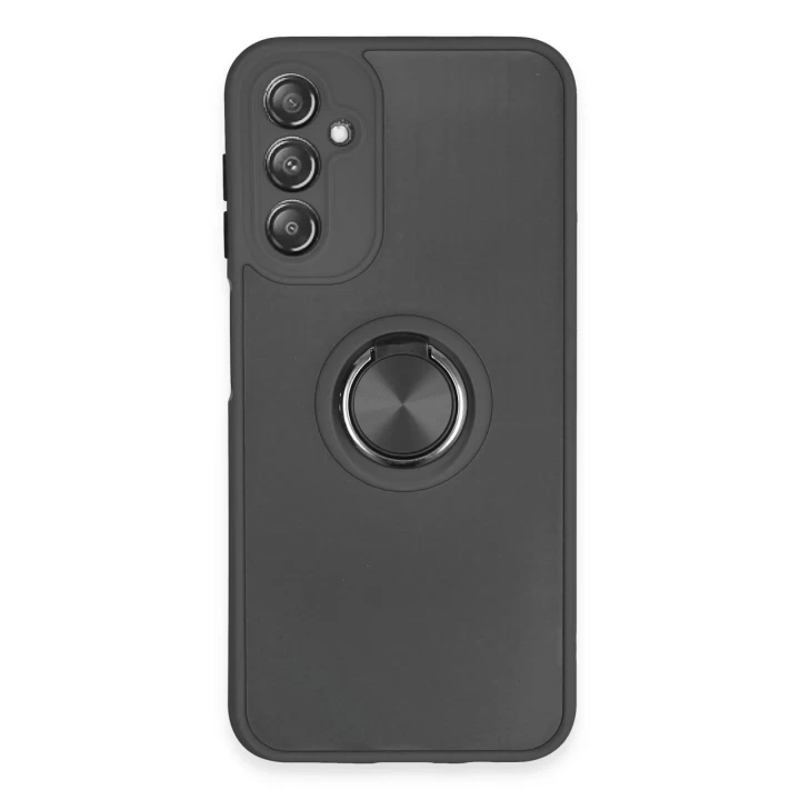 Samsung Galaxy A14 4G Kılıf Montreal Yüzüklü Silikon Kapak - Siyah