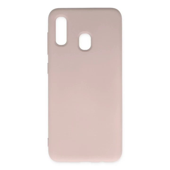Samsung Galaxy A20 Kılıf Nano içi Kadife Silikon - Pudra