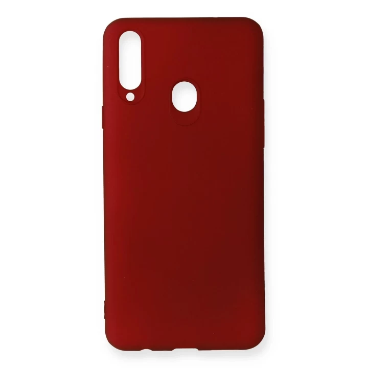 Samsung Galaxy A20S Kılıf First Silikon - Bordo