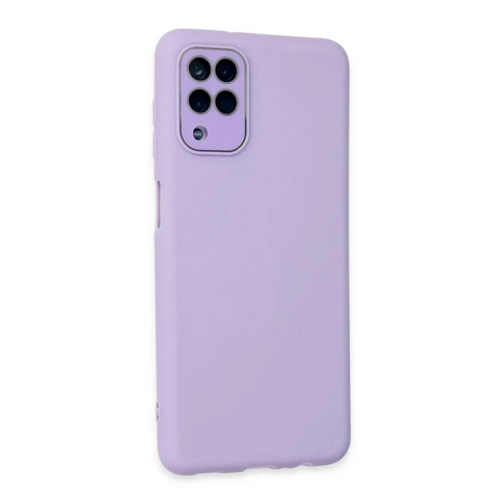 Samsung Galaxy A22 Kılıf Lansman Glass Kapak - Lila