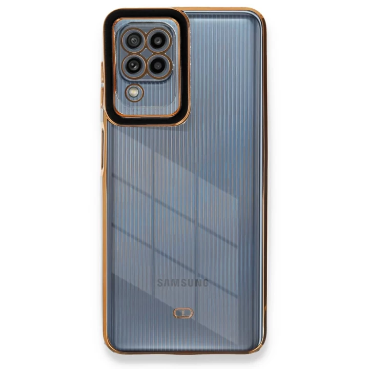 Samsung Galaxy A22 Kılıf Liva Lens Silikon - Siyah