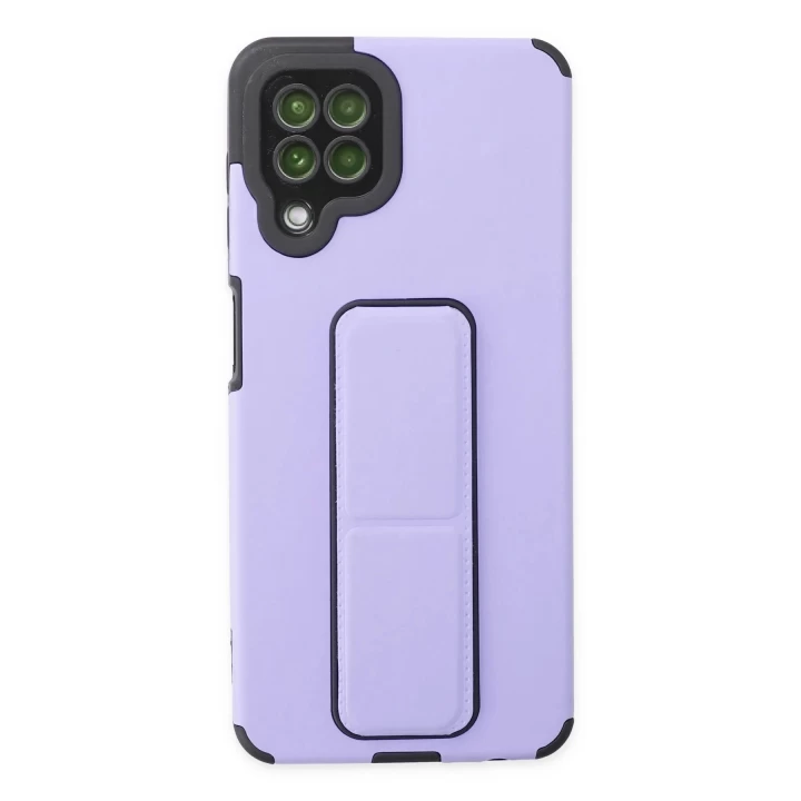 Samsung Galaxy A22 Kılıf Mega Standlı Silikon - Lila