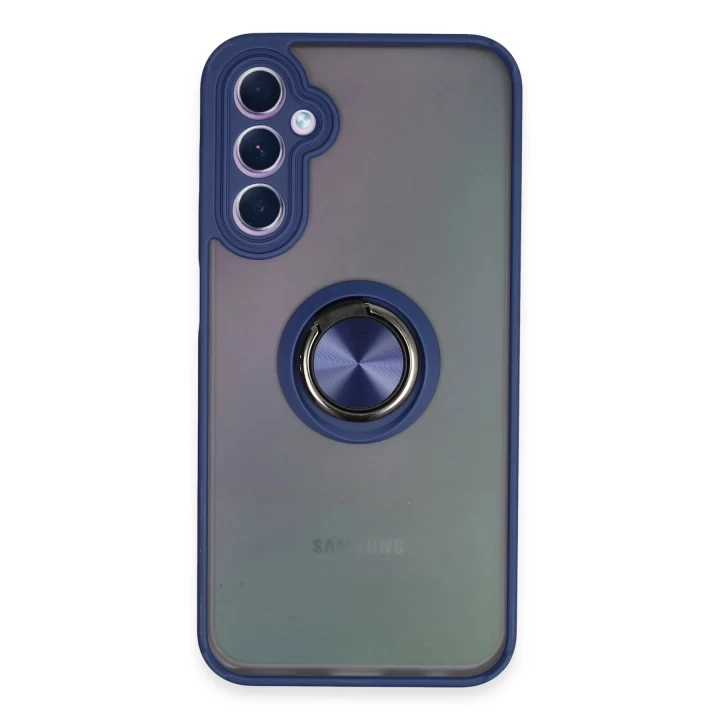 Samsung Galaxy A24 4G Kılıf Montreal Yüzüklü Silikon Kapak - Lacivert