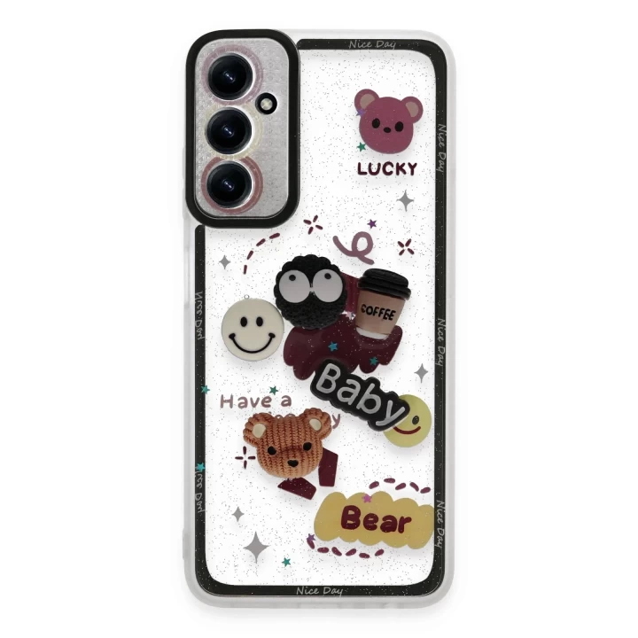 Samsung Galaxy A25 5G Kılıf Sweet Desenli Silikon Kapak - Sarı