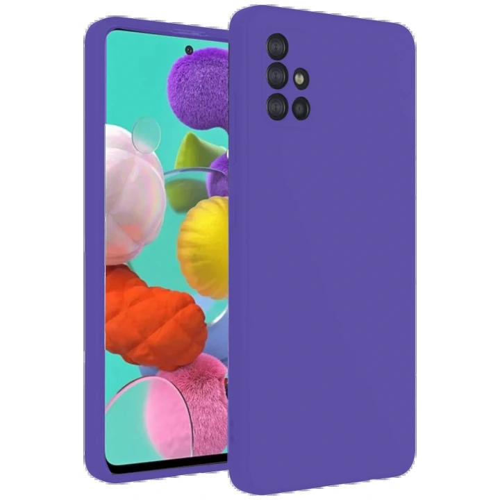Samsung Galaxy A31 Kılıf Nano içi Kadife Silikon - Mor