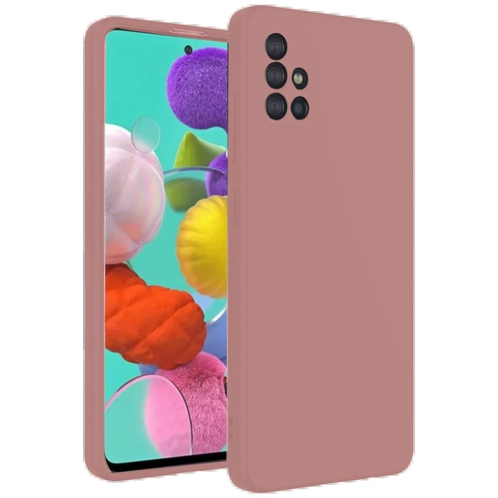 Samsung Galaxy A31 Kılıf Nano içi Kadife Silikon - Pudra