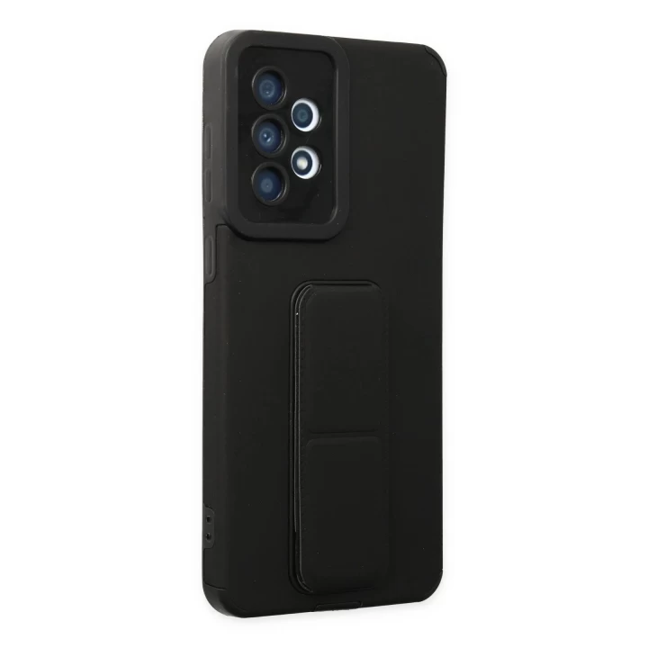 Samsung Galaxy A33 5G Kılıf Mega Standlı Silikon - Siyah
