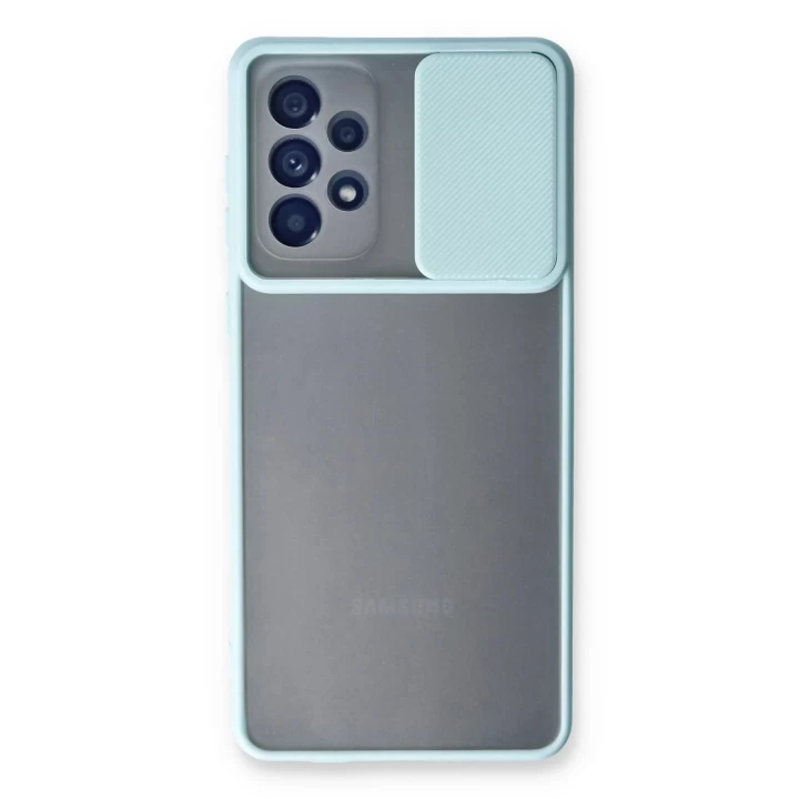 Samsung Galaxy A53 5G Kılıf Palm Buzlu Kamera Sürgülü Silikon - Turkuaz