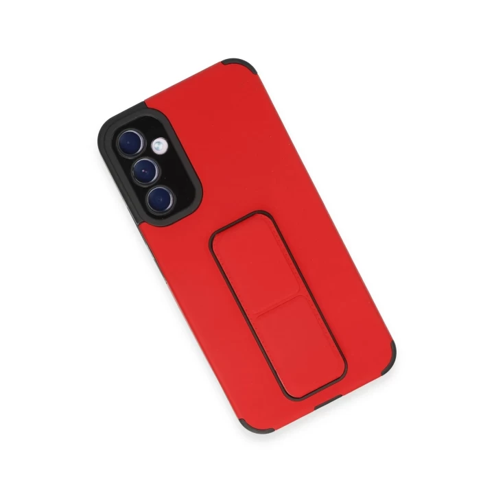 Samsung Galaxy A54 5G Kılıf Mega Standlı Silikon - Kırmızı